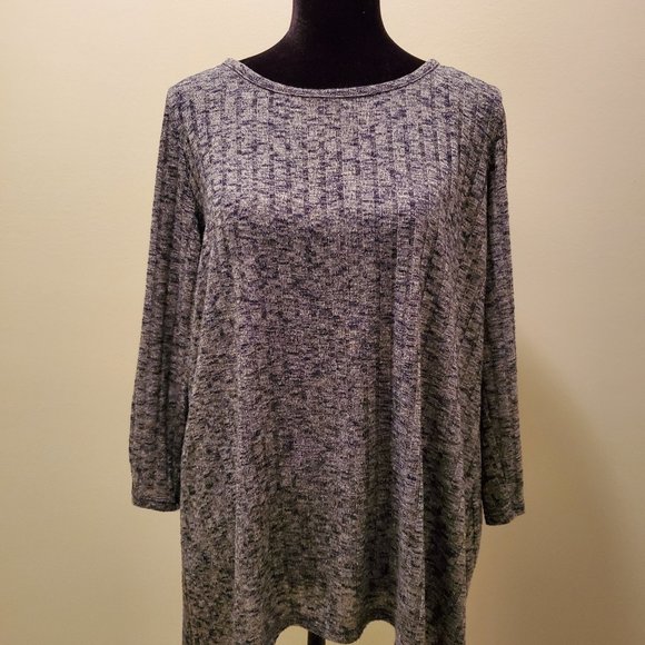 Heathered Navy Tunic Sweater - Picture 1 of 5